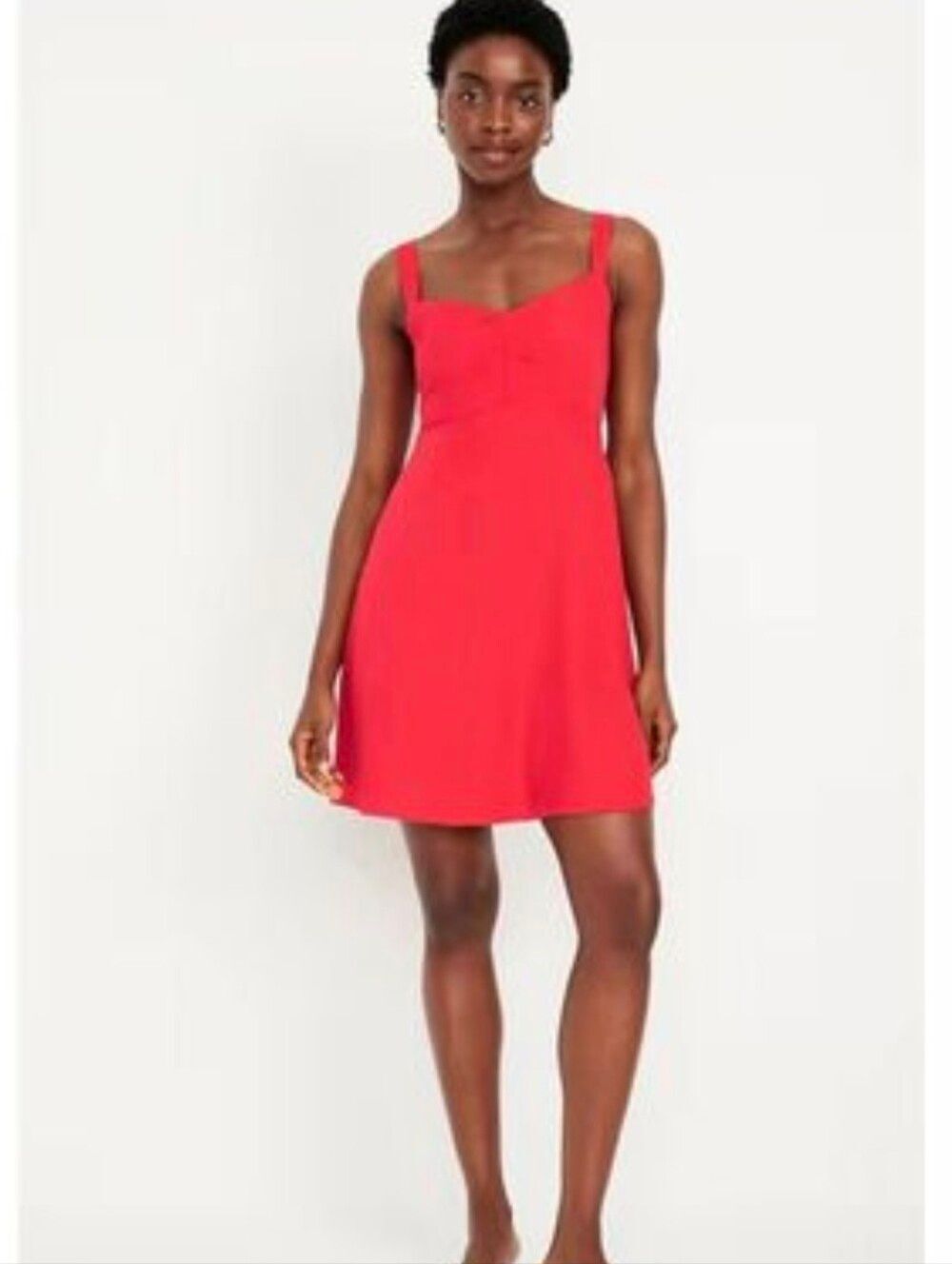 💥$5 BUNDLE💥Old Navy Red V-Neck Camisole A-Line Slip Dress Sz 2X P 100% Viscose